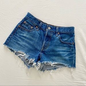 Levi's® 501 Original High Rise Frayed Hem Shorts